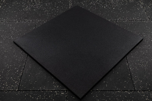 Gym Rubber Mat SQMIZE® GRMB100, 15 - 25 mm schwarz pur (10 Stk.)