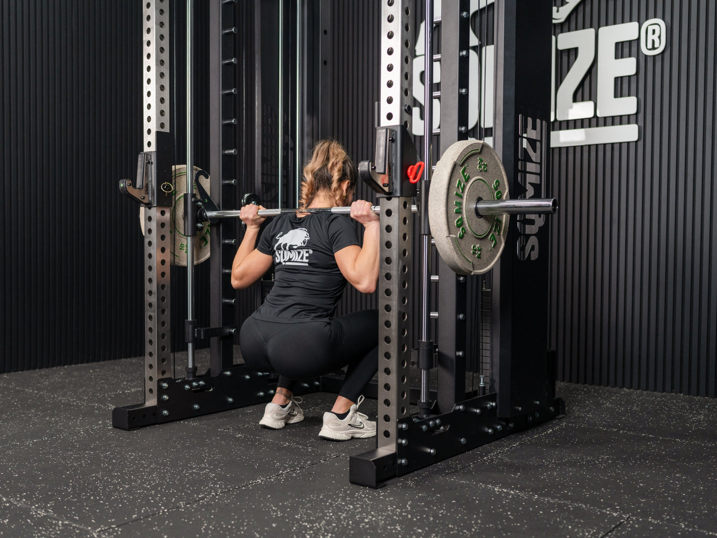 Tri-Power Gym SQMIZE® PREMIUM BISON SQ-S981-90, Kabelzugstation, Multipresse & Half Rack, Höhe 226 cm